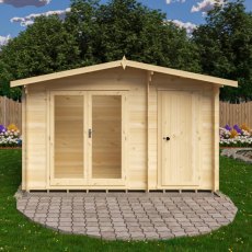 Shire Spalding 12x6 log cabin front view with double doors and windows