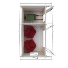 Shire Spalding 12x6 log cabin interior layout showing storage and floor space