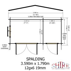 Shire Spalding 12x10 log cabin with dimensions