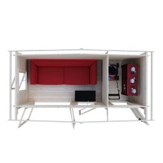 Shire Spalding 14x6 log cabin interior layout showing storage and floor space