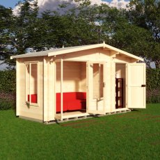 Shire Spalding 14x6 log cabin side view with windows and double doors