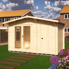Shire Spalding 12x8 log cabin front view with double doors and windows
