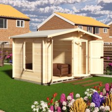 Shire Spalding 12x8 log cabin with front and side windows and double doors