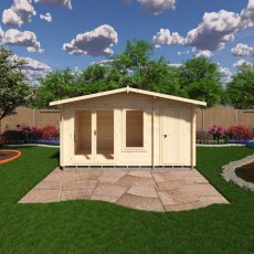 Shire Spalding 14x8 log cabin double doors, windows closed
