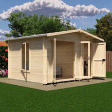 Shire Spalding 12x10 log cabin with front and side windows and double doors
