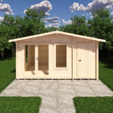 Shire Spalding 14x10 log cabin front view with double doors and windows