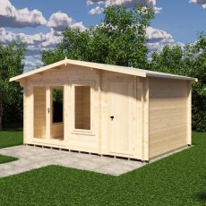 Shire Spalding 14x10 log cabin side view with double doors and windows