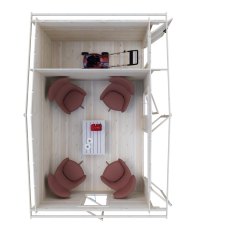Shire Spalding 16x10 log cabin interior layout showing storage and floor space