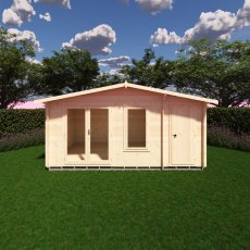 Shire Spalding 16x10 log cabin front view with closed double doors and windows