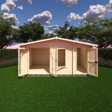 Shire Spalding 16x10 log cabin front view with double doors and windows