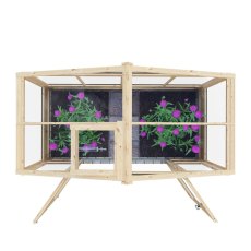 Shire Holkham 8x4 greenhouse internal staging with plants