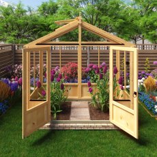 Shire Holkham 8x4 wooden greenhouse with open double doors