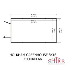 Shire 8 x 16 Shire Holkham Wooden Greenhouse