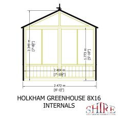Shire 8 x 16 Shire Holkham Wooden Greenhouse