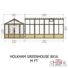 Shire 8 x 16 Shire Holkham Wooden Greenhouse