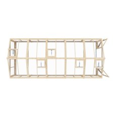 Shire Holkham 8x20 greenhouse internal staging with plants