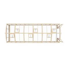 Shire Holkham 8x24 greenhouse internal staging with plants
