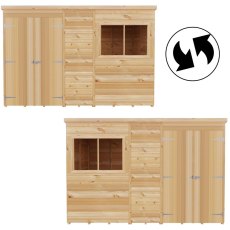 Interchangeable door and window layout modular options for Shire 10x6 pent shed