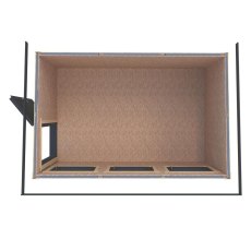 Top-down floor plan layout diagram for the 12x8 Shire Fortis insulated garden workspace