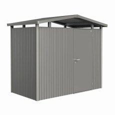 Biohort Panorama P1 metal garden shed 9x5 in quartz grey metallic single door