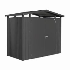 Biohort Panorama P1 metal shed 9x5 in dark grey metallic double door