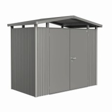 Biohort Panorama P1 metal garden shed 9x5 in quartz grey metallic