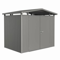 Biohort Panorama P2 metal garden shed 9x6 in quartz grey metallic