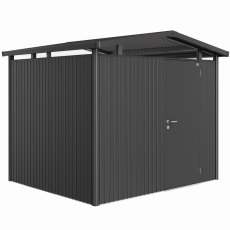Biohort Panorama P3 metal shed 9x8 in dark grey metallic single door