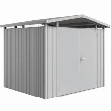 Biohort Panorama P3 metal shed 9x8 in silver metallic with double door