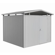 Biohort Panorama P4 metal shed 9x9 in silver metallic with single door