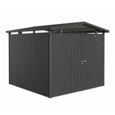 Biohort Panorama P4 metal shed 9x9 in dark grey metallic single door