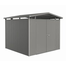 iohort Panorama P4 metal garden shed 9x9 in quartz grey metallic