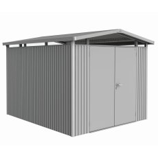 Biohort Panorama P5 metal shed 9x10 in silver metallic with double door