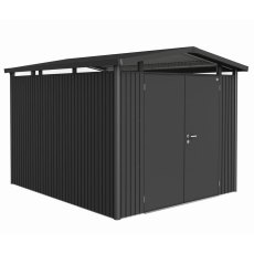 Biohort Panorama P5 metal shed 9x10 in dark grey metallic double door