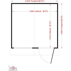 Shire Abri Apex Garden Shed - dimenions