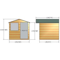 Shire Abri Apex Garden Shed - external dimensions