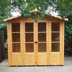 7 x 7 Shire Kensington Summerhouse - front facing in situ