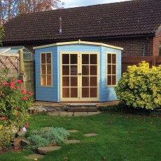 8x8 Shire Hampton Premium Corner Summerhouse - Customer image far view