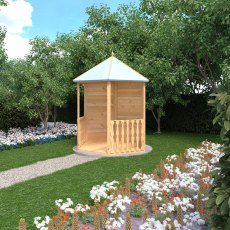 left angled view of Shire 6x7 timber gazebo and garden path