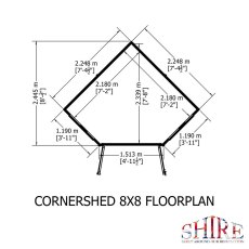 Shire 8 x 8 (2.25m x 2.25m) Shire Corner Shed