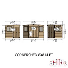 Shire 8 x 8 (2.25m x 2.25m) Shire Corner Shed