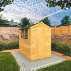 6x4 Mercia Overlap Shed - in situ, doors closed