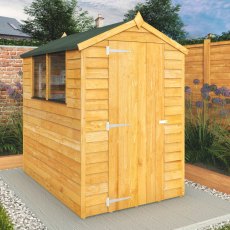 6x4 Mercia Overlap Shed - in situ, doors closed