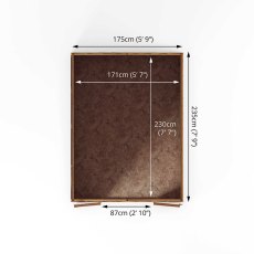 8 x 6 (2.37m x 1.78m) Mercia Overlap Shed - Floor Plan