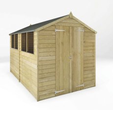 Mercia 10x6 overlap apex workshop shed perspective view with side windows