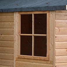 10 x 7 Shire Guernsey Shiplap Shed - close up of opening window with georgian style glazing bars