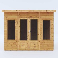 10x8 Mercia Helios Summerhouse - isolated front view with doors closed
