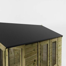 Roof detail of Mercia Wessex 12x8 summerhouse with apex roof and mineral felt covering