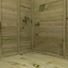 Interior corner view of Mercia Wessex 12x8 summerhouse with timber walls and floor