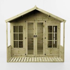 Mercia 8x8 traditional summerhouse front elevation with double doors and windows